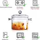 Glass Cooking Pots,1.7L/57OZ Heat Resistant Glass Saucepan with Cover, Pots for Cooking on Stove Simmer Pot for Stovetop Potpourri, Ideal for Pasta, Soup, Milk (1.7L/57OZ)