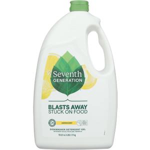 Seventh Generation Dishwasher Detergent Liquid Gel, Powers Away Stuck-On Food, Lemon Scent, 70 Oz