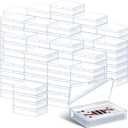 Vicenpal Playing Card Box Clear Plastic Playing Card Deck Case Snap Closed Holder Storage Organizer for Bank Business Trading Poker Gaming(100 Pcs,Raised Snap,3.86 x 2.91 x 0.94 Inch)