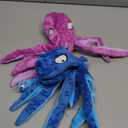 HGB Squeaky Dog Toys - Octopus No Stuffing Crinkle Plush Large Dog Toys to Keep Them Busy, Interactive Puppy Teething Chewing Pet Supplies for Chewer, Small, Medium, Large Breeds, 2 Pack (Octopus Purple & Blue)