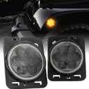 TRUE MODS Front LED Turn Signal & Side Marker Light Replacement for Jeep Wrangler [Smoked Lens] [Amber] LED Light Kit Compatible with 2007-2018 Jeep Wrangler JK (07-18) & Unlimited JKU Accessories