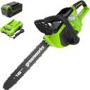Greenworks 40V 16" Brushless Cordless Chainsaw, 4.0Ah Battery and Charger Included