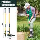 Weed Puller Tool, 50IN Long Handle 4 Claws Stand Up Weeding Tool, Extra Thickened Stainless Steel Shaft Garden Weeder,Remove the Roots of Thistles, Crabgrass, Dandelions, and Blackberries, etc.