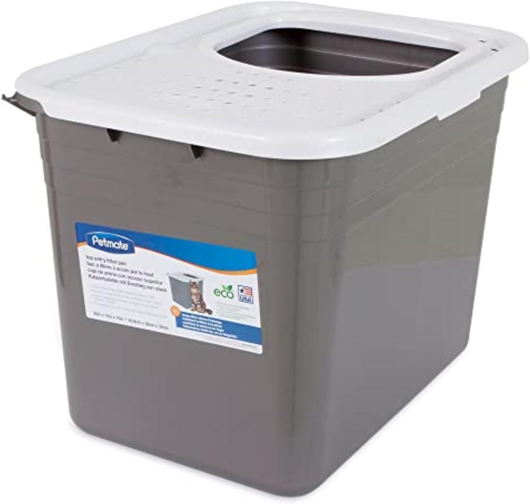 Petmate Enclosed Cat Litter Boxes with Hinged Lid and Wide Top Entry Opening, Cat Litter Box Enclosure with Filter Lid, Made in USA, Scoop not Included