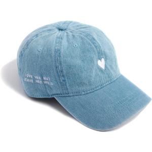 Atticus Poetry Hat, Embroidered Brushed Cotton Womens Baseball Hat Unisex Fit, Adjustable One Size (Blue)