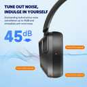 EarFun Wave Pro Active Noise Canceling Headphones, Wireless Over Ear Bluetooth Headphones, LDAC Hi-Res Sound, 5 Mics AI Clear Call, 80H Playtime, Multipoint Connection, Comfort Fit, Custom EQ via App