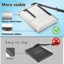 15 inch Guillotine Paper Cutter: Worklion Precision Paper Trimmer with Safety Lock,15 Sheet Capacity, Thickened Metal Based Cutting Board for Crafting Cardstock Photos Laminatedsheets in Class/Office