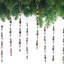 AMS Christmas Tree Ornaments 24PCS Aluminum Twisted Icicles Ornament Set for Christmas Tree New Year Party Decorations Supplies(Shiny 7",Coffee)