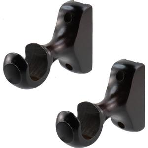 Antrader 2Pcs Wooden Support Brackets for 1.14 Inch Curtain Rod,Dark Brown