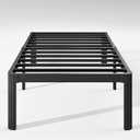 Hunlostten 16" Heavy Duty Twin Bed Frame No Box Spring Needed, Metal Platform Bed Frame Twin with Round Corners, Easy Assembly, Noise Free, Black