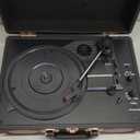 Record Player Wireless Portable Suitcase Vinyl Player with Built-in Speakers Retro Style Record Player for Vinyl Records 3-Speed RCA Line Out AUX in Vintage Turntable Upgrade Black