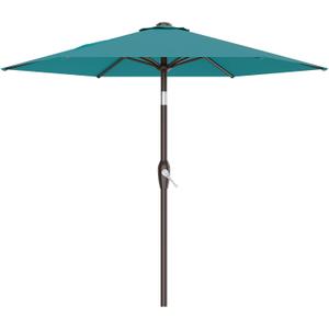 AreShark 7.5FT Patio Umbrella Table Market Umbrella with 6 Sturdy Ribs, Button Tilt/Crank, Heavy-Duty Outdoor Umbrellas for Pool, Deck, Garden and Backyard, Cerulean