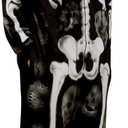 Christmas Gifts Adult 3D Skeleton Onesie - Plush Hooded Jumpsuit with Zipper, Halloween Costume XS-XL (Black, M)