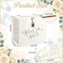 Chumia Cream White Acrylic Wedding Card Box with Lock, 3D Embossed Mr and Mrs Gift Card Box with Cards Sign for Wedding Reception, Bridal Shower, Engagement, Anniversary Party