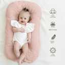 MairMore Muslin Baby Lounger Cover for Newborn & Infant, 100% Cotton Soft and Breathable Lounger Slipcover for Baby Girls and Boys, Pack of 2 (Pink Blossom)