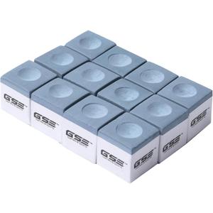GSE Games & Sports Expert 12-Pack of Billiard/Pool Cue Chalks, Billiard Pool Table Accessories for Home/Tournament Use(Gray)