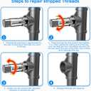 5-Piece NPT Pipe Tap Set, 1/8", 1/4", 3/8", 1/2", 3/4" NPT Tap Set Carbon Steel Hand Threading Plumbing Tap Set for Accurate Threads, Assorted Plumbers Mechanics DIY Thread cutting tools