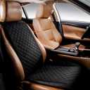 IVICY Faux Suede Front Car Seat Cover  Durable, Non-Slip Seat Protector for Cars  1 Unit, Black