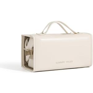 YDR 4-in-1 Travel Makeup Bag with Detachable Pouches, Hanging Toiletry Organizer, Large Capacity Waterproof PU Cosmetic Bag for Women (4 separate-White)