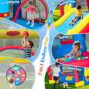 Bounce House for Kids 3-8, Space Adventure 11.5FT × 10FT Inflatable Bouncy Castle, with Slide & Ball Pit & Hoop & Soccer Goal & Blower, 7-in-1 for Indoor Outdoor Backyard Toddlers' Birthday Party
