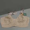 Bali Women's Underwire Lace Bra, Lace 'N Smooth Bras for Women, Stay-in-Place Straps, Full Coverage (Beige, 40DD)