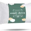 ComfyDown Decorative Throw Pillow Insert, Down and Feather Fill, 100% Cotton Cover, 233 Thread Count - Made in USA (14 X 30) (White)
