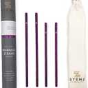 Reusable Stainless Steel Straw Set of 4 - Shorter Lengths (6.5" and 7.5") for Cocktails and Beverages. Travel Case and Cleaning Brush - Perfect for On The Go or Entertaining at Home (Purple Haze)