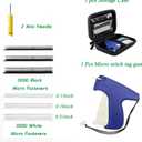 6004 Pcs Quick Clothing Fixer Gun Kit Mini Stitch Clothes Gun with Case 2 Pcs 0.05'' Micro Fine Needles 3000 Black 3000 White Micro Fastener for Quick Sewing (Blue)