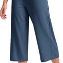 Soothfeel Women's Capri Pants Loose High Waisted Wide Leg Lightweight Travel Hiking Pants for Women Casual Summer with Pocket (Blue, XL)