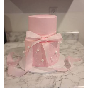 Two Tier Baby Shower Cake with Strawberry Flavors