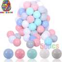 LANGXUN 50 Soft Plastic Ball Pit Balls for Kids, Gift for Baby Toddler Birthday Christmas, Ball Pit Play Tent, Baby Kiddie Pool Water Toys, Party Decoration