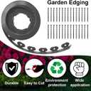 Landscape Edging Borders, 33ft x 4inch Tall Plastic Garden Edging Border with 30 Spikes, Lawn Edging for Landscaping Flower Bed, Yard, Patio-Grey