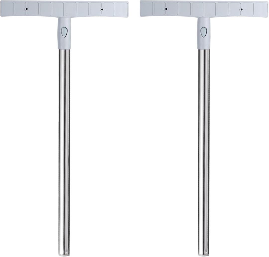 PATIKIL 15.8" Handheld Sign Holder, 2 Pack Airport Pick Up Sign Poster Holder Tour Guide Sign Holder Sign Stake Pole Square Stainless Steel, Silver