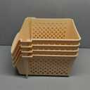 TidyFriend Stackable Storage Bins for Pantry, 4 Pack Stackable Bins For Organizing Food, Kitchen, and Bathroom Essentials (Cream)