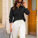 ZAFUL Womens Fall Cable Knit Sweaters Long Sleeve V Neck Chunky Casual Pullover Tops 2025 Fashion Clothes Winter Trendy (L)