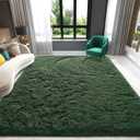 Zedrew Deep Green Area Rugs 4x6 Feet Rug for Bedroom Living Room, Cute Indoor Shaggy Carpets, Plush Soft Rug for Kids Room, Fluffy Rugs for Girls Boys Nursery Room Home Decor