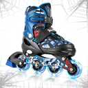 Kuxuan Boys Adjustable Inline Skates with Light up Wheels, Fun Illuminating Skates for Kids Girls Youth  S