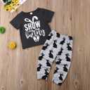 Kayotuas Toddler Infant Baby Boy Easter Outfit Bunny Letter Printed T-Shirt Tops and Jogger Pants Set Summer Clothes (Red)