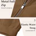 MAGCOMSEN Men's Jacket Lightweight Windbreaker Bomber Jacket Windproof Casual Jacket Zip Up Coats Outwear with 5 Pockets (Brown, L)