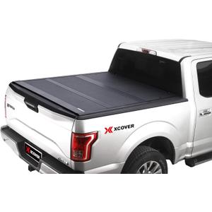 XCOVER Low Profile Hard Folding Truck Bed Tonneau Cover, Compatible with 2019 2020 2021 2022 2023 2024 2025 Silverado/Sierra 1500 6.5' Bed