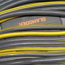 GLAHODEN Retractable Garden Hose Reel 5/8 in x 100 ft Upgraded UV Resistant Heavy Duty Automatic Hose Reel Wall Mount 3/4 in Brass Fitting 9 Pattern Nozzle Any Length Lock Slow Retraction 180 Swivel (Light Gray)