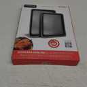 NutriChef 2-Piece Nonstick Cookie Sheet Baking Pan Set - Premium Bake Trays w/ Sleek Non-Stick Coating PFOA, PFOS, & PTFE Free - Large (15"x11") & Medium (13"x9") - Dishwasher Safe (Gray)