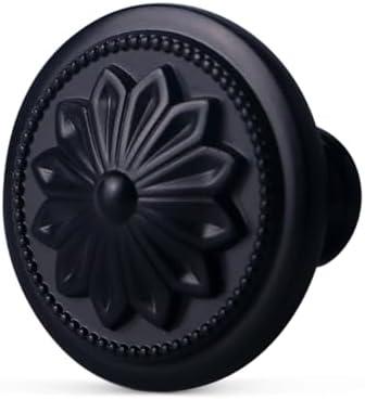 Xlroaafs 10 Pack Matte Black Kitchen Cabinet Hardware Knobs, 1-2/5" Round Black Cabinet Knobs for Cabinets Drawer Knobs Handles for Dresser Drawers
