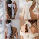 JONKY Bow Veil Bridal Veils Bachelorette Party Hair Clips for Women (Style1)