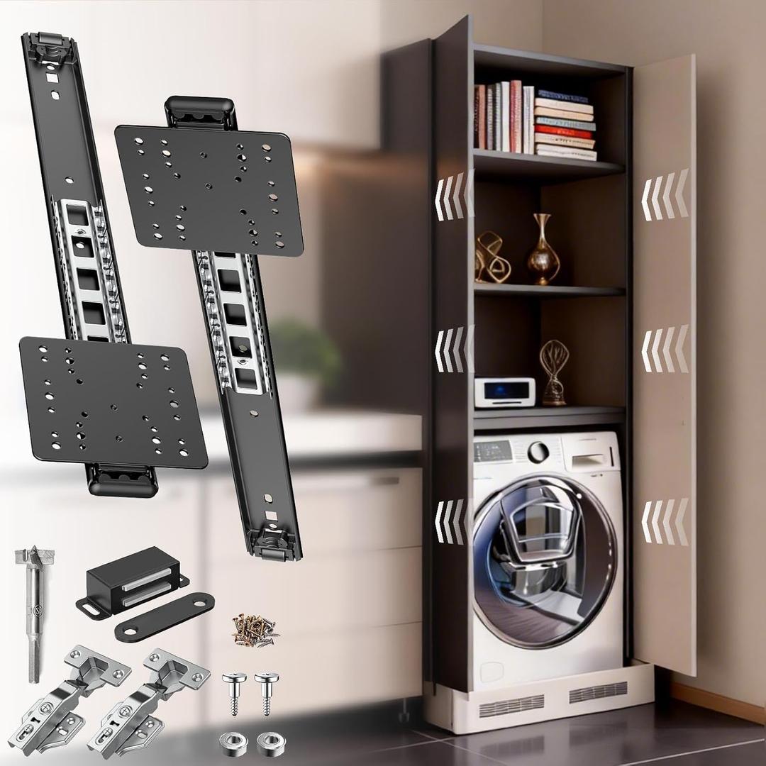 Drawer Slides,Pocket Door Slide, Pivot Door Slide Hardware Inset,Cabinet Pocket Door SlideCabinet Pocket Door Hardware Kit Fit for Inset Door, Cabinet Door (2, 12inch)