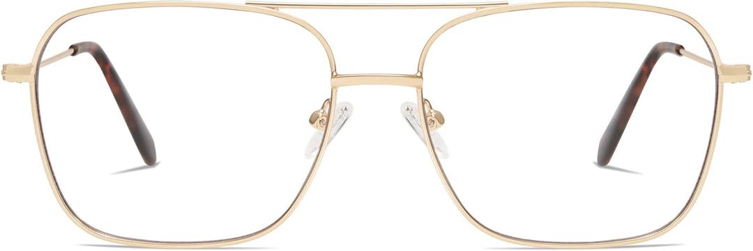 AMOMOMA Retro Reading Glasses for Women Men Aviator Square Blue Light Computer Womens Reader 1.50 2.00 AM6076