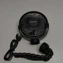 Gaiatop Mini Portable Stroller Fan, Battery Operated Small Clip on, Detachable 3 Speed Rechargeable, 360 Rotate Flexible Tripod Better Cooling for Car Seat Crib Treadmill Travel Black