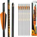 Crossbow Bolts 20 Inch 400 Grain Carbon Crossbow Arrows .003/.001 Straightness with 3 Inch Vanes, Moon Nock (Pack of 6)