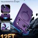 CANSHN 360 Spin Magnetic Stand for iPhone 17 Pro Case with Camera Control [Full Camera Protection] [Compatible with Magsafe] Translucent Matte Shockproof Protective Phone Cover 6.3" - Deep Purple