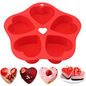 Air Fryer Muffin Pan Egg Bite Heart Silicone Mold for Oven Baking,Mini Muffin Tins Cups Cake Tray for Air Fryer Liners Basket Instant Pot Accessories Baking Muffin Cakes Pancake